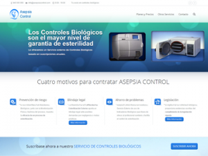 Diseño web de Frikitek para Asepsia Control